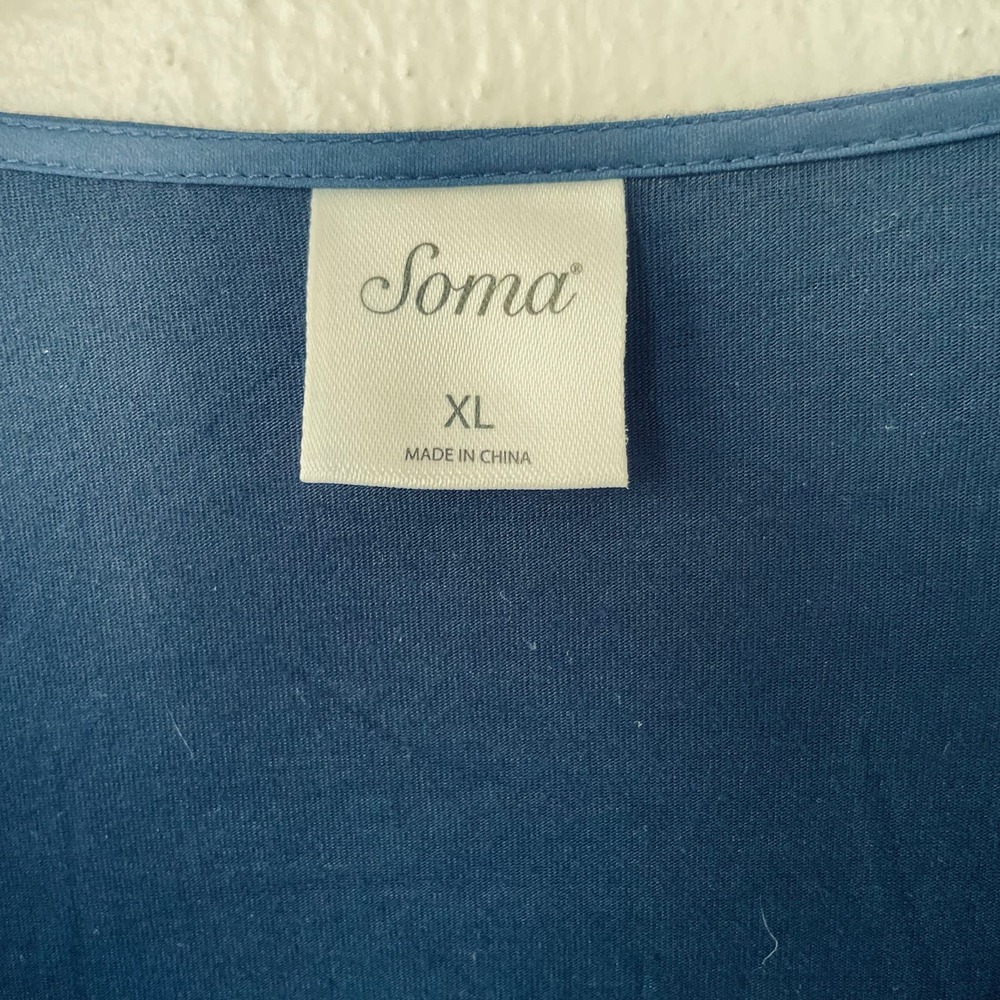 Soma Size XL SOFT V Neck Navy Top - Picture 2 of 10